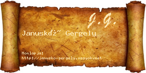 Januskó Gergely névjegykártya